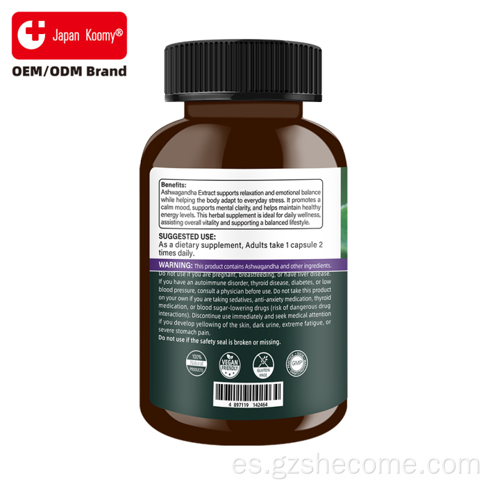 Herbal Shecome Ashwagandha Suplemento Estrés Apoyo Sueño